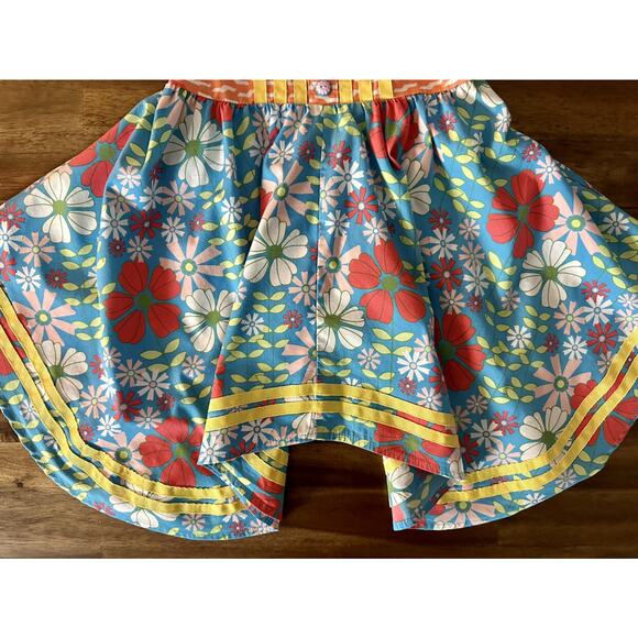 Matilda Jane Hello Lovely! Always Twirling Sleeveless Floral Dress Orange Blue - Picture 3 of 9